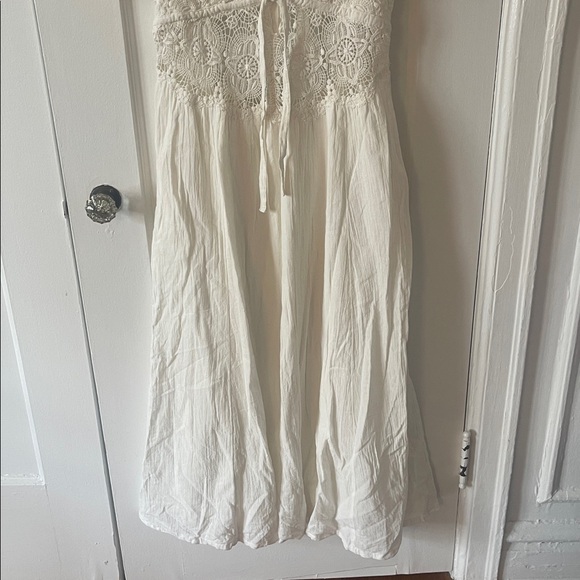 Free People White Lace Cotton Midi Dress - Picture 7 of 14